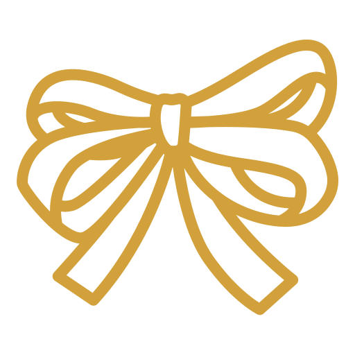 Goldene Schleife, elegant gebunden.